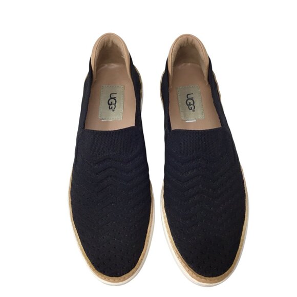 UGG Sammy Chevron Black Loafer Slip On Shoes Stretch 1102560 Size 7 Comfort - Picture 4 of 9